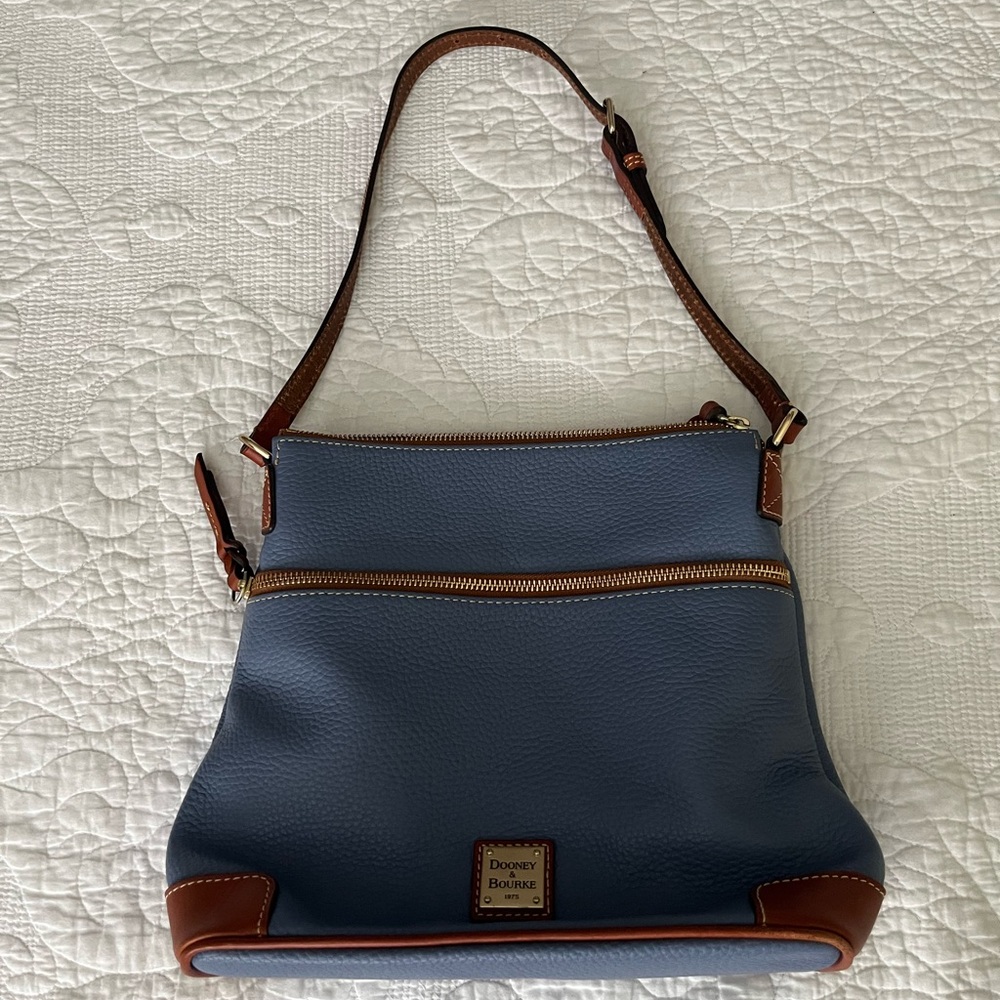 Dooney & Bourke Navy and Tan Shoulder Bag